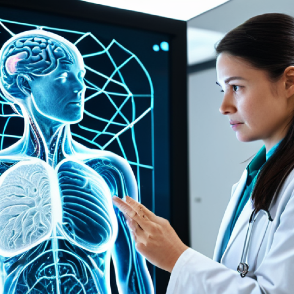 The Gut-Brain Connection**
A professional, adult female researcher in a modest lab coat, thoughtfully observing a dynamic holographic projection. The projection displays intricate, interconnected neural pathways linking a stylized human brain and gut, symbolizing the complex gut-brain axis. The background is a clean, modern research laboratory bathed in soft, ambient lighting. The subject is fully clothed in appropriate attire, professional dress, natural pose, perfect anatomy, correct proportions, well-formed hands, proper finger count, natural body proportions. High-quality professional photography, safe for work, appropriate content, family-friendly.

**